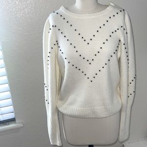 Cream Beaded Sweater